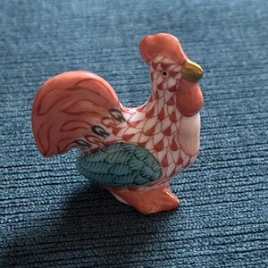 Herend orange fishnet rooster 15823